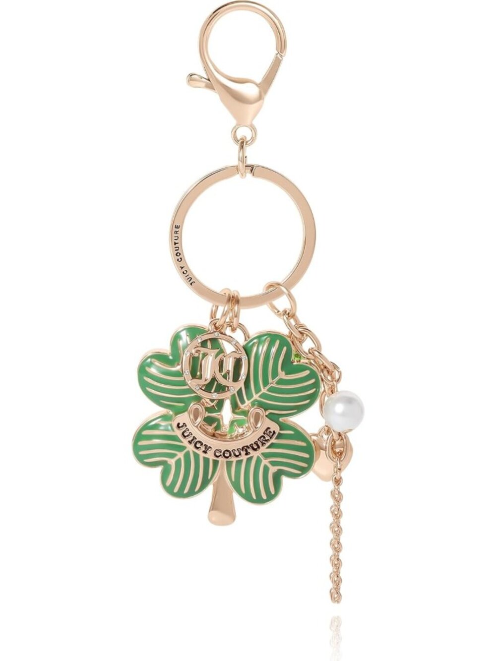 Chic Keychain Charms with Crystals & Faux Pearls, Gold-Tone Accent, Stylish